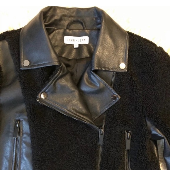 Anthropology JOHN+JENN Sherpa biker jacket m/l - Picture 4 of 4